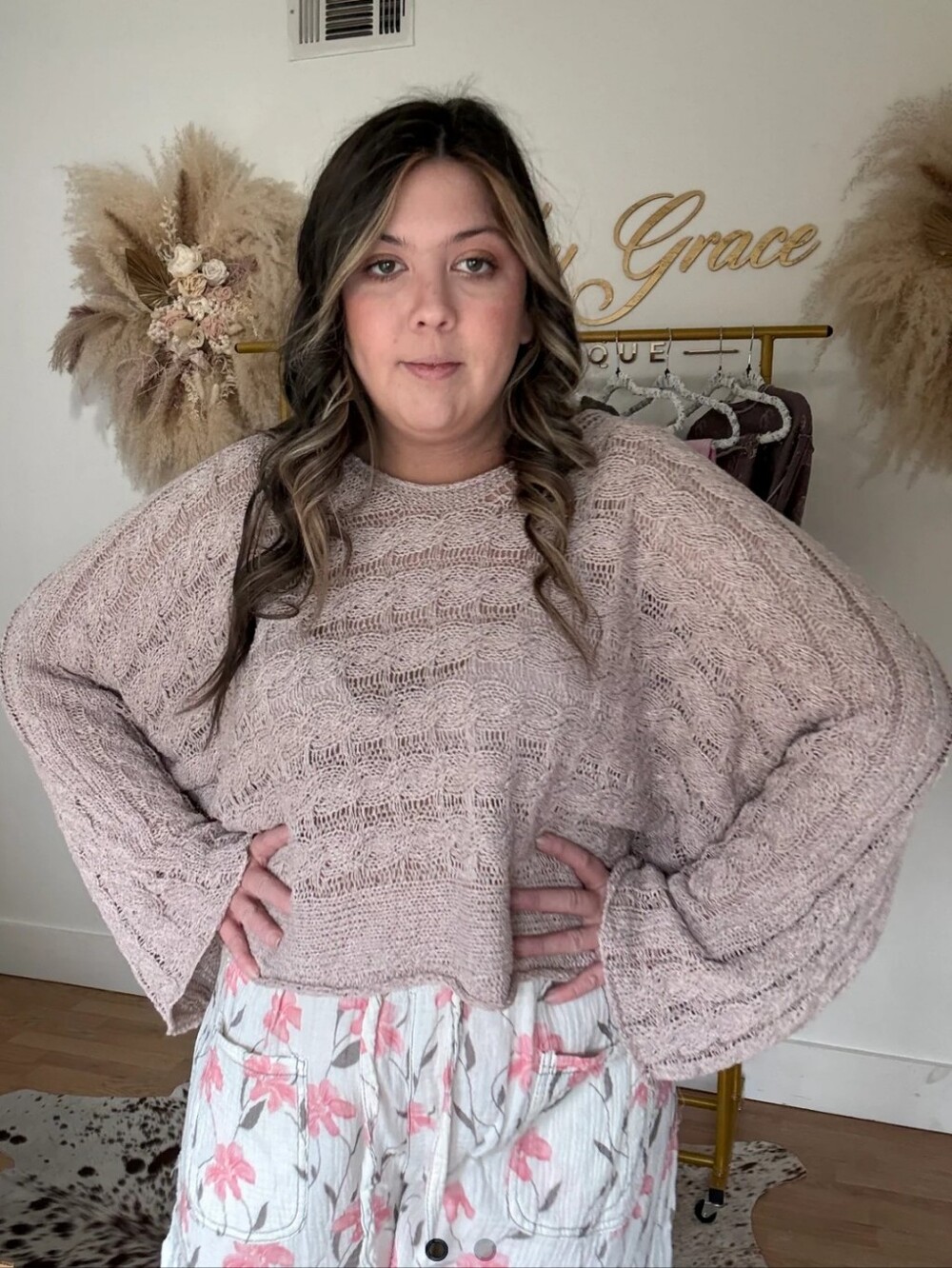POL NWOT Almond Cropped Sweater